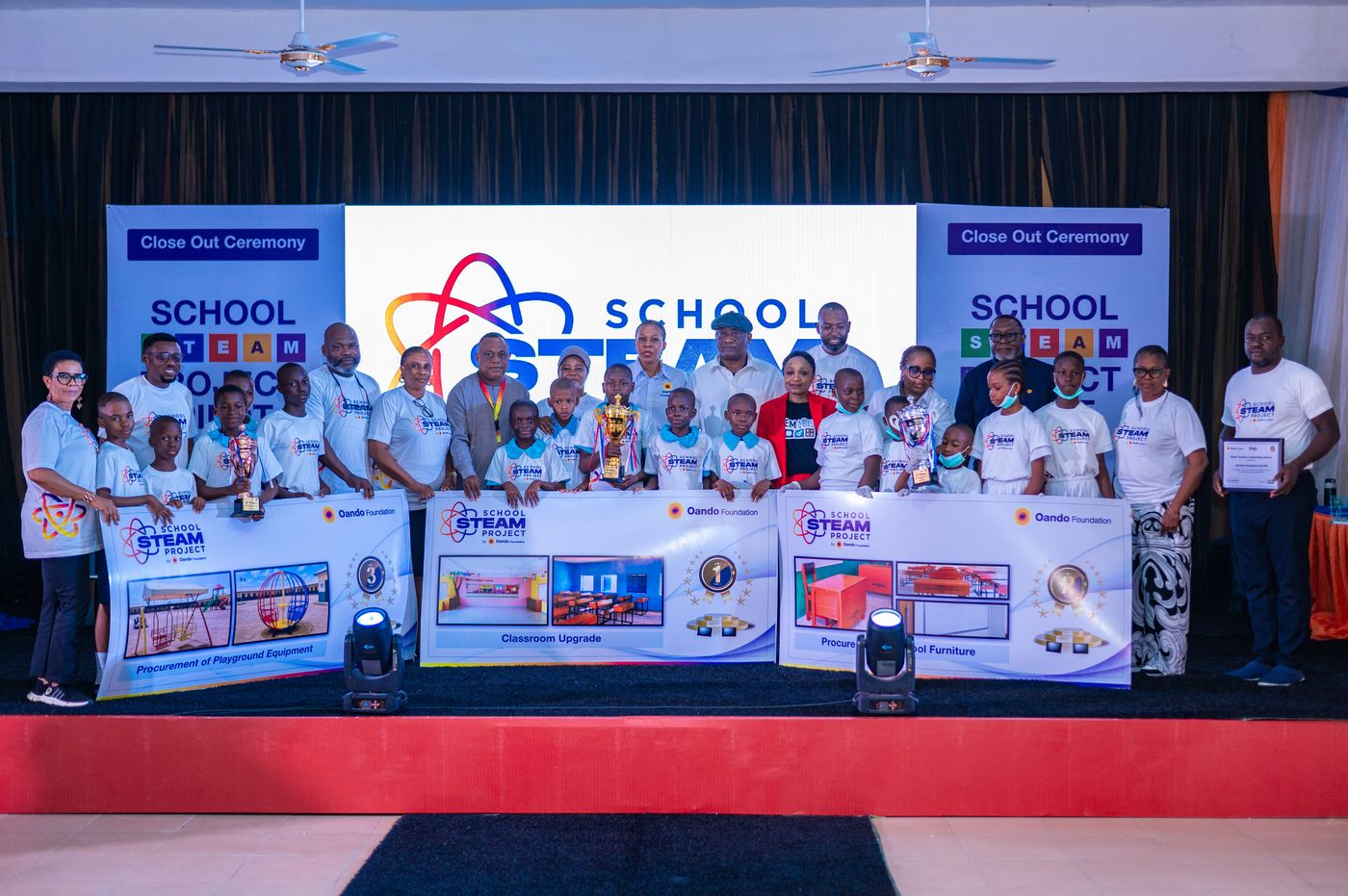 Finalist school teams, teachers and partners at the School STEAM Project close-out ceremony